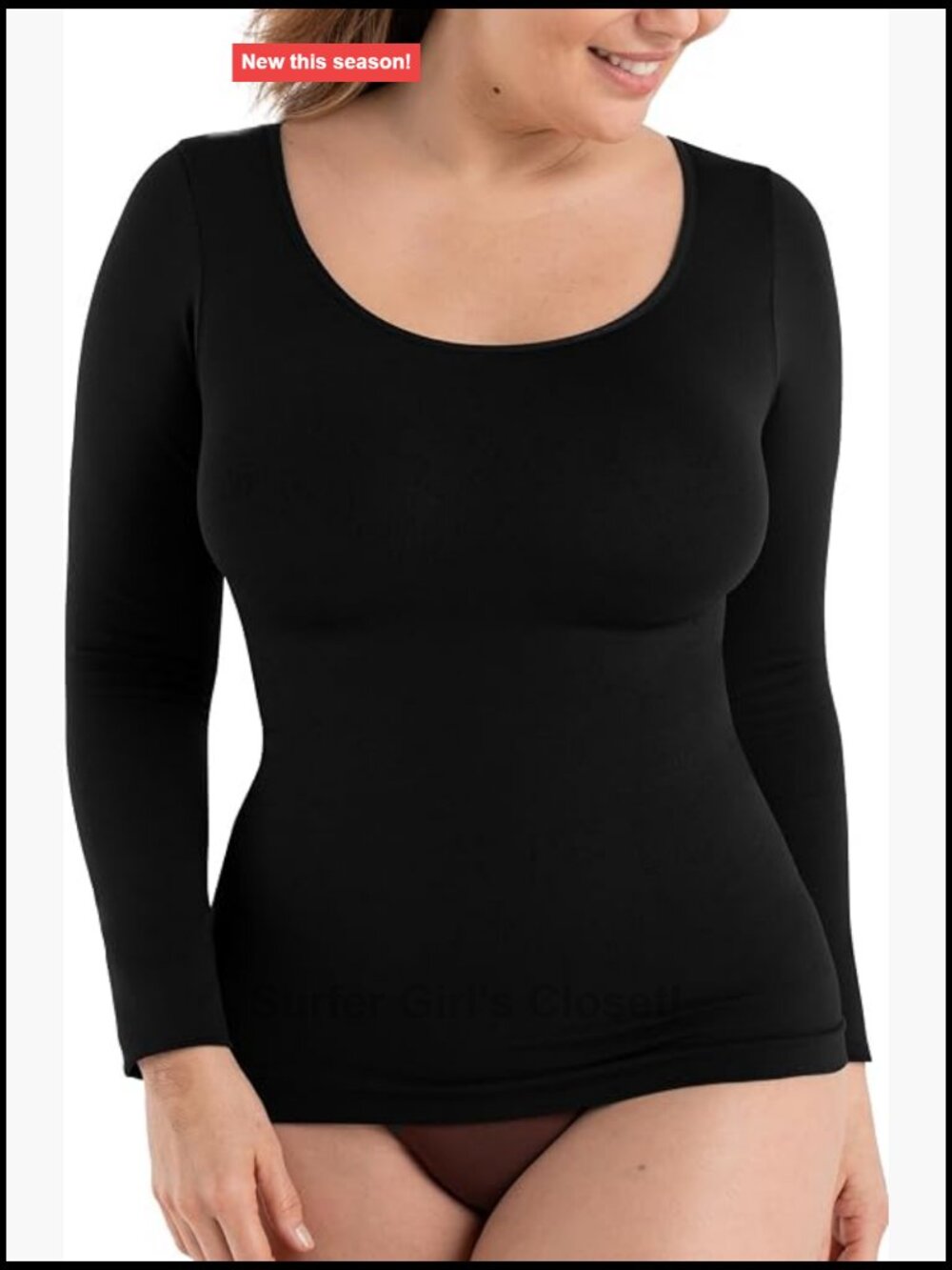 Seamless Shaping Cami Shaper Long Sleeve Compression Shirt Tummy Control